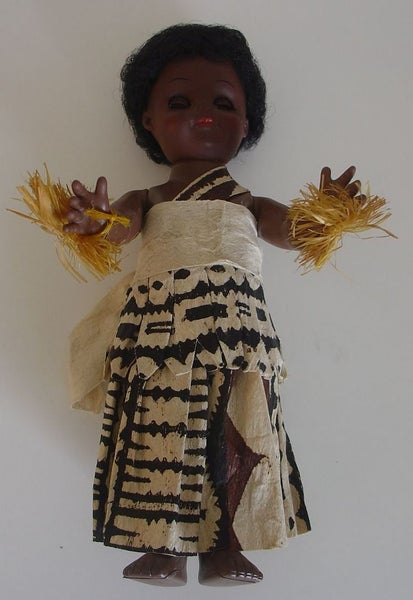 Pacific Island Doll Tapa Cloth Style Dress Carousel 2