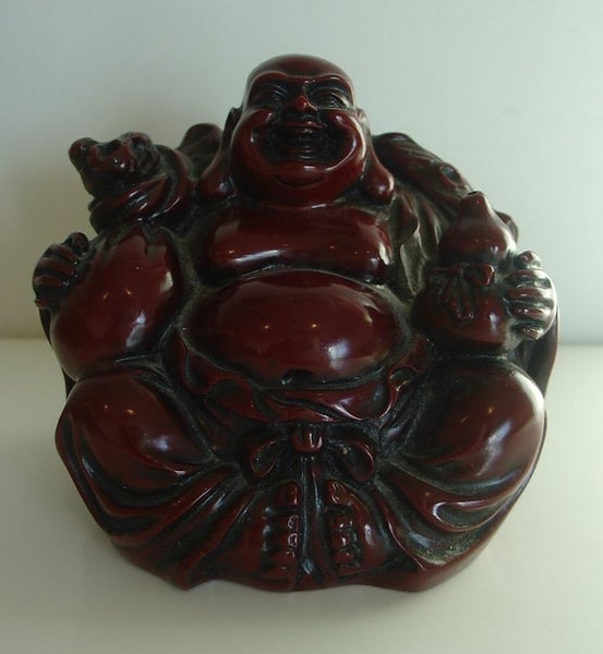 Buddha Figure Book of Teachings and Old Framed Photo Carousel 2