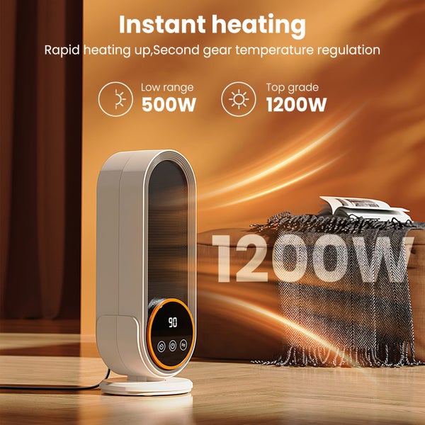 1200W Electric Heater Portable Fan Heaters Room Home Office Desktop Heater Carousel 2