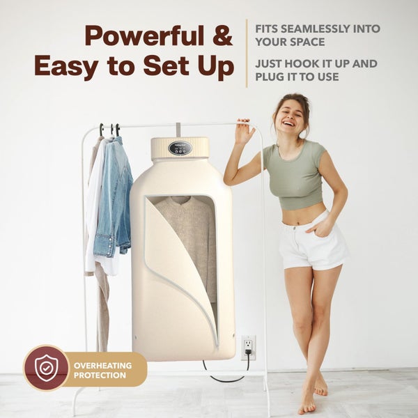 Dryer Portable Remote Control Electric Clothes Dryer with Dual Speed (Black) Carousel 7