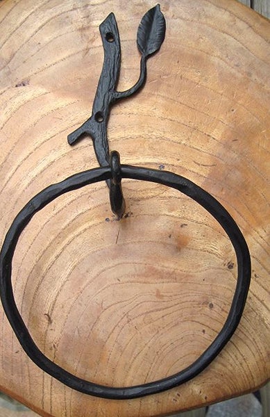 towel holder Hand forged branch forged by blacksmith Carousel 1