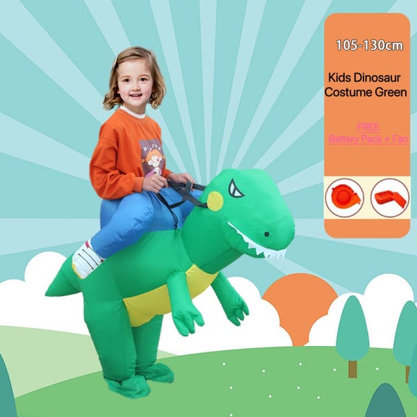 Party - Inflatable Kids Dinosaur costume Green 105-130cm Carousel 1