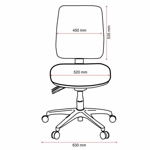 Buro Roma 3 Lever High Back Ergonomic Office Chair With Armrest, Nylon Base, ... Carousel 2