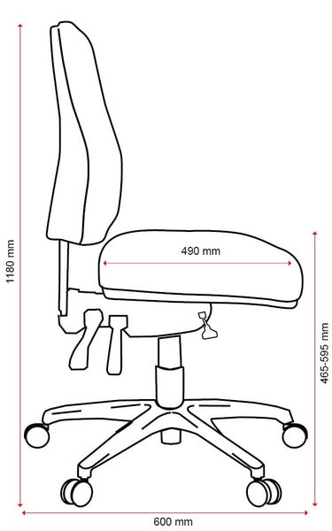 Buro Roma 3 Lever High Back Ergonomic Office Chair With Armrest, Nylon Base, ... Carousel 3