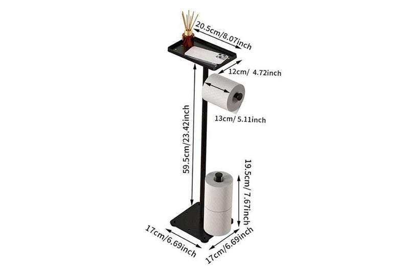 Free Standing Bathroom Toilet Paper Holder Stand With Phone Shelf Toilet Roll Carousel 5