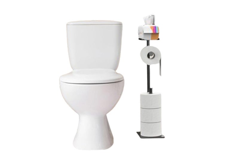 Free Standing Bathroom Toilet Paper Holder Stand With Phone Shelf Toilet Roll Carousel 1