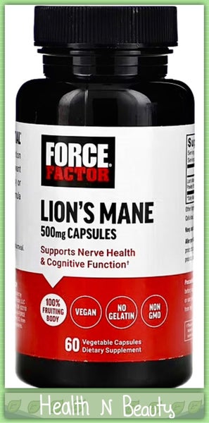 LION'S MANE 500 MG 60 VCAPS - NERVE & COGNITIVE SUPPORT - BB0327 Carousel 1