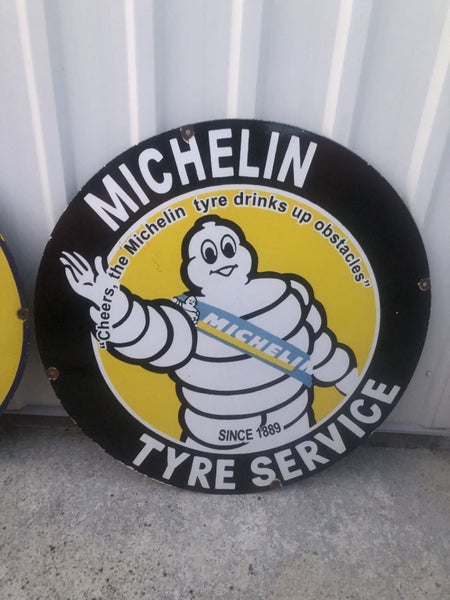 Michelin Tyre Service Porcelain Enamel Sign Carousel 1
