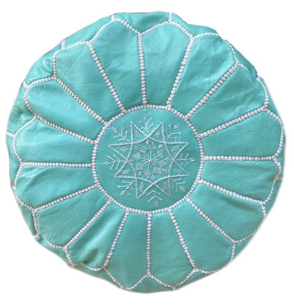 PREMIUM Handcrafted Moroccan Leather Pouf Carousel 1