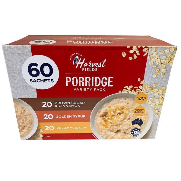 Harvest Fields Porridge Variety Pack 60 Sachets 2.1kg Carousel 1