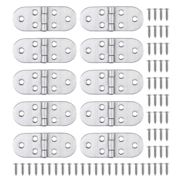 10 Stainless Steel Hinges And Screws, Easy And Solid Assembly, For Folding Table Carousel 1