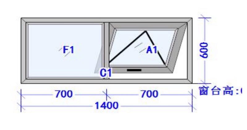 Aluminium window 1400x600 Carousel 3