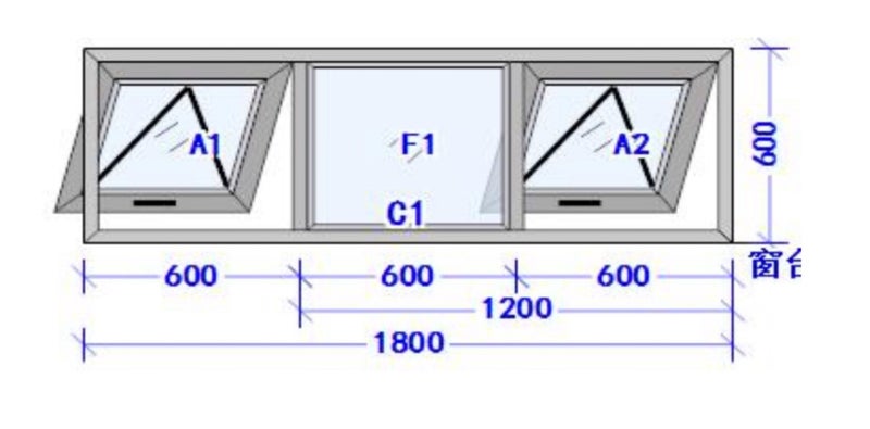 Aluminium Window 1800x600 Carousel 4