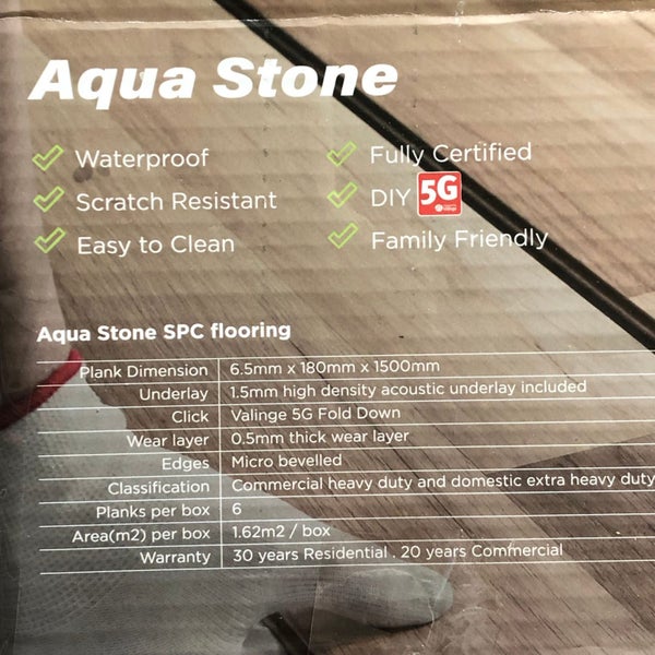 Aqua Stone 6.5mm Stone Polymer Composite Flooring 6+ 1 free Carousel 1