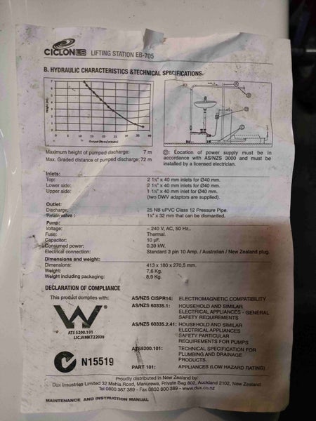 Water Lifting Station Ciclon EB705 Carousel 3