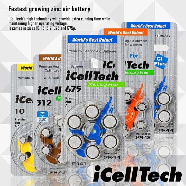 iCellTech 675 CI Plus Cochlear Implant Batteries x 60 Carousel 2