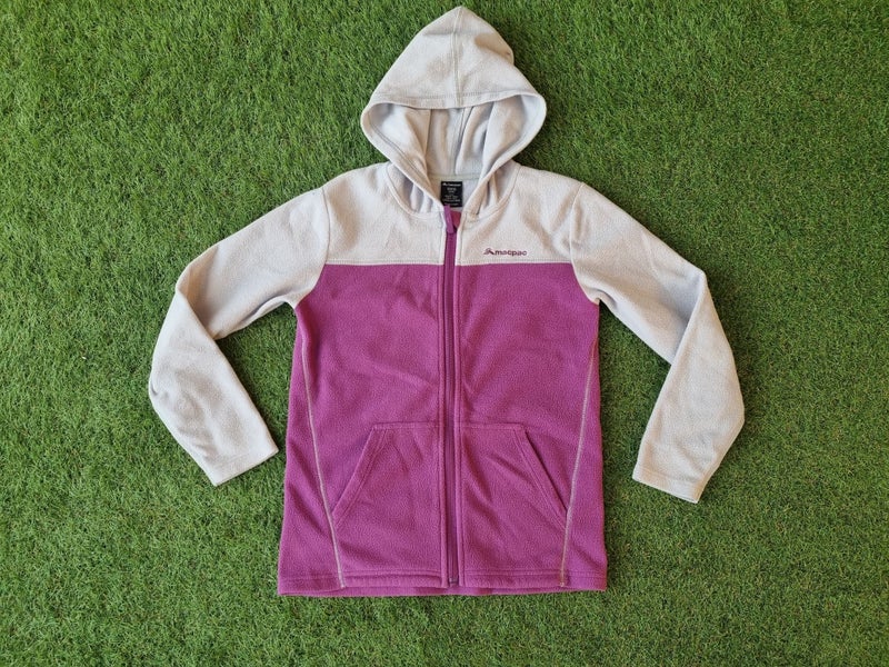 MACPAC Grey Purple Fleece Zip Up Hoodie Jacket Girls 10 Years - Great Condition Carousel 1