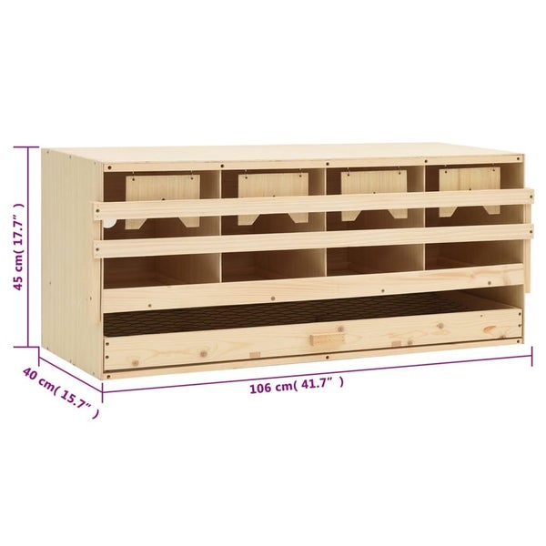 Chicken Laying Nest 4 Compartments 106X40x45 Cm Solid Pine Wood Poultry Cages Carousel 2