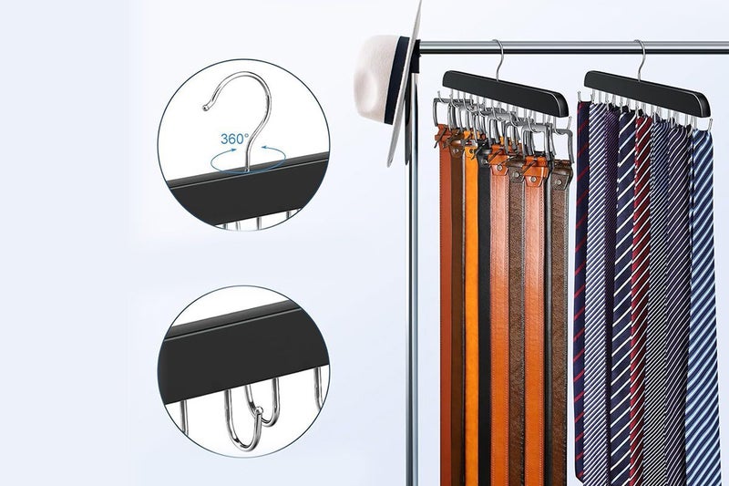 2Pcs 14 Hook Bra Hanger Belt Hanger Tie Storage Holder Rack Space Saving Hanger Carousel 3