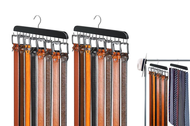 2Pcs 14 Hook Bra Hanger Belt Hanger Tie Storage Holder Rack Space Saving Hanger Carousel 1