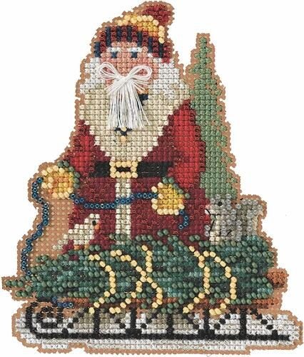Mill Hill Cross Stitch & Bead Kit - Norway Spruce Santa Carousel 1