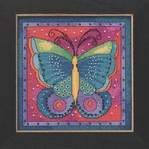 Mill Hill Laurel Burch Bead & Cross Stitch Kit: Butterfly Fuchsia Carousel 1