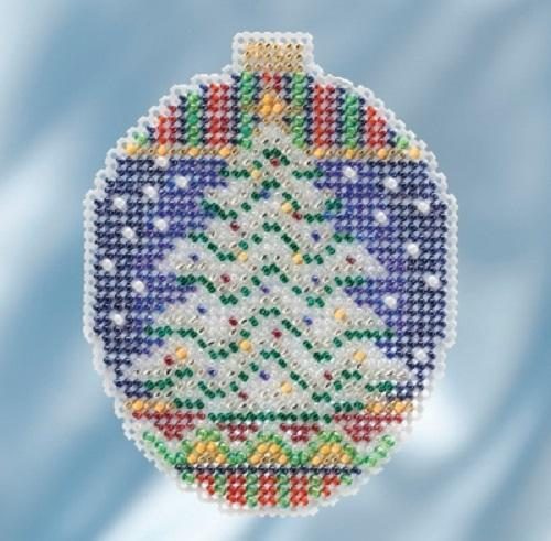 Mill Hill Beaded Cross Stitch Kit - Icy Evergreen Carousel 1