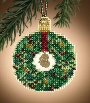 Mill Hill Bead & Cross Stitch Kit - Emerald Wreath Carousel 1