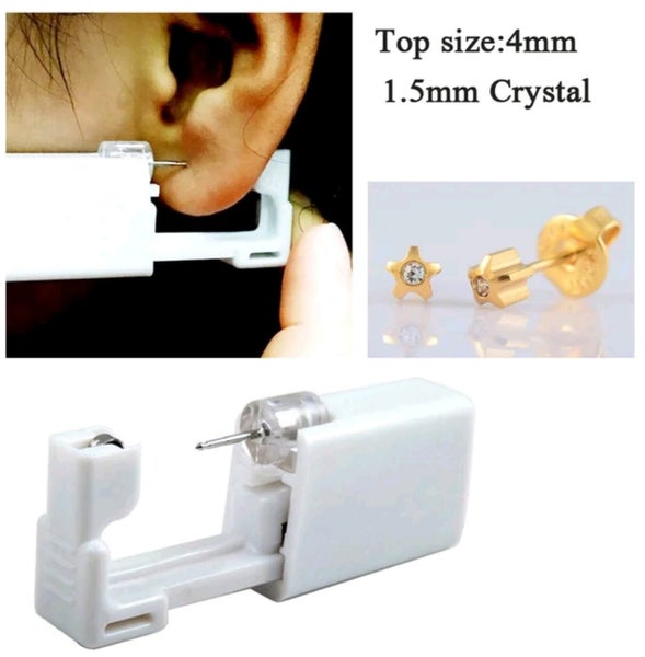 Ear Piercing Units/Guns. 4 mm Gold Plated/Clear Crystal Star. Carousel 1
