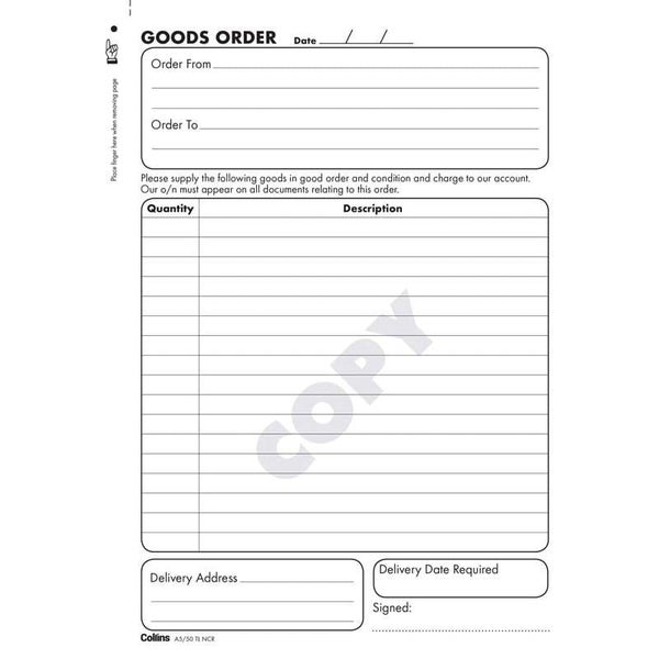 Collins A5/50TL Order Book Triplicate Carousel 4