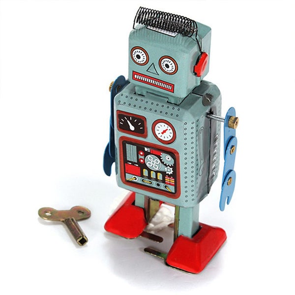 Tin Windup, Clockwork Retro Styled Tin Robot Carousel 1