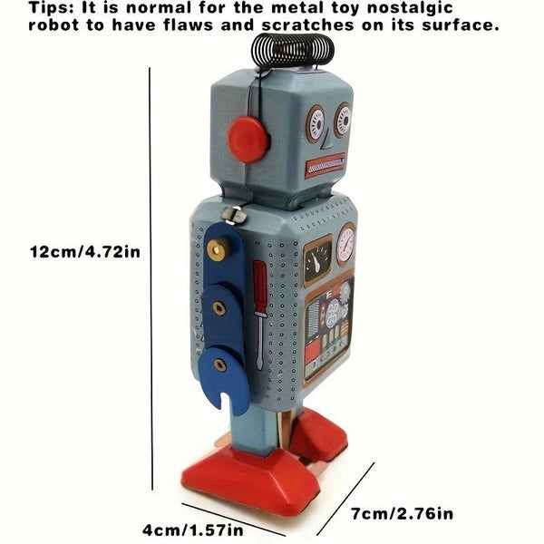 Tin Windup, Clockwork Retro Styled Tin Robot Carousel 9
