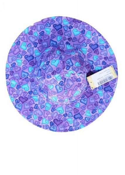 Kids Kaper Sun Hat Lilac Hearts 12 months - 8 years Brand New Carousel 1