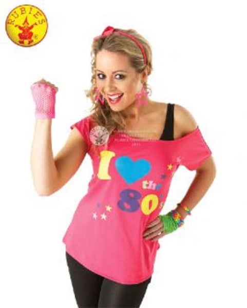 I Love the 80's 80s T-shirt Costume Ladies 1980sTop TShirt Small Carousel 1