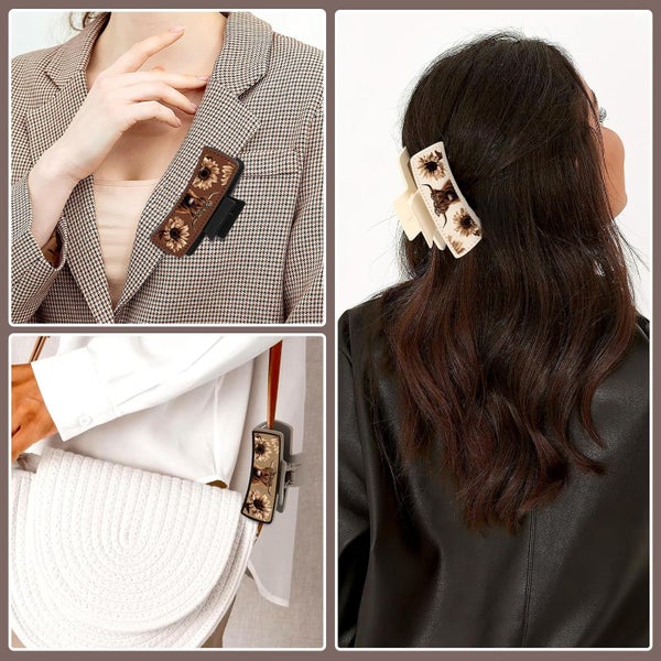 3Pcs Highland Cattle Hair Claw Clips Carousel 2