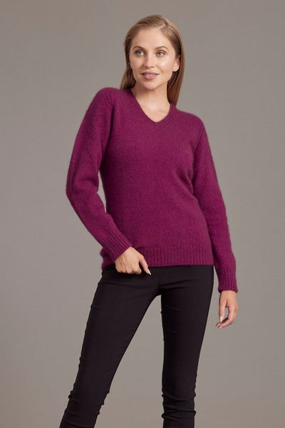 Possum Merino Rib Detail V-Neck Jersey Carousel 16