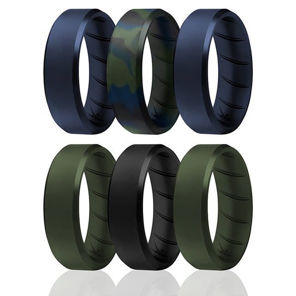 ROQ Silicone Wedding BR 8mm Ring Set - Basic-Olive by ROQ for Men - 6 x 14 mm... Carousel 1
