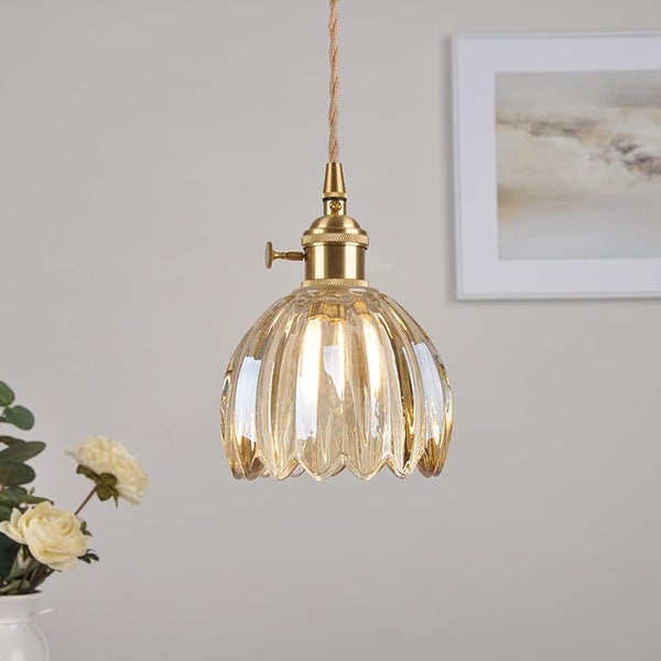 Vintage Pendant Light Fixture Glass Hanging Lamp Carousel 1