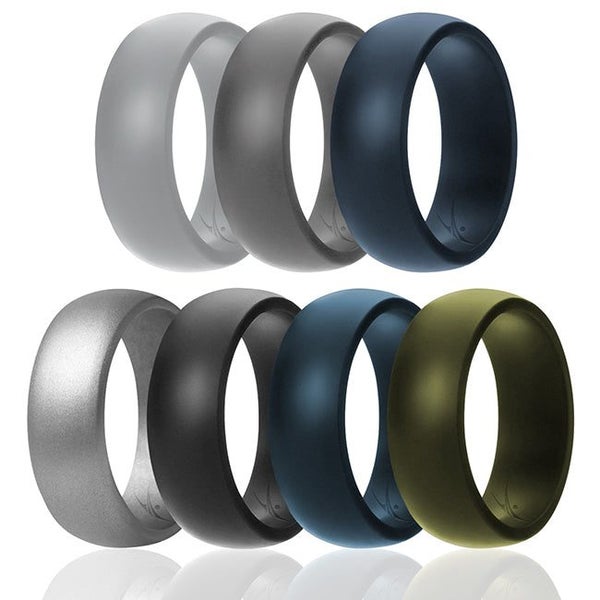 ROQ Silicone Wedding Solid Ring Set by ROQ for Men - 7 x 13 mm Ring Carousel 1