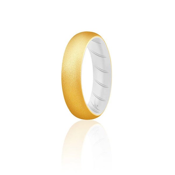 ROQ Silicone Wedding BR Solid Ring - White-Gold by ROQ for Women - 11 mm Ring Carousel 1