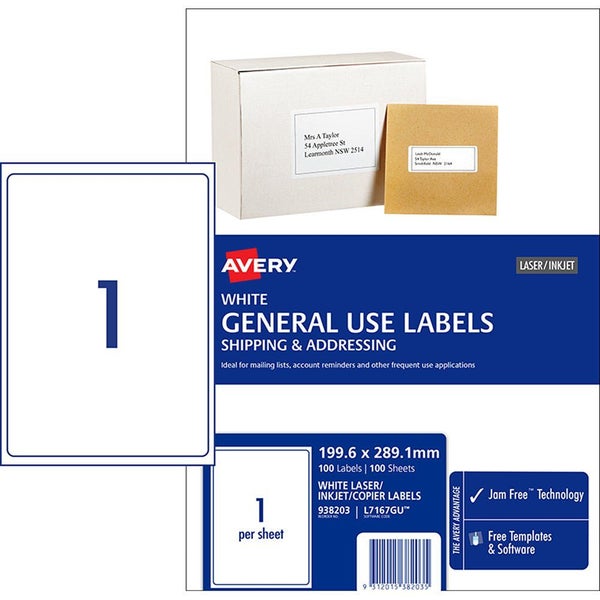 Avery L7167 General Use Labels 1's x 100 Sheets Carousel 3