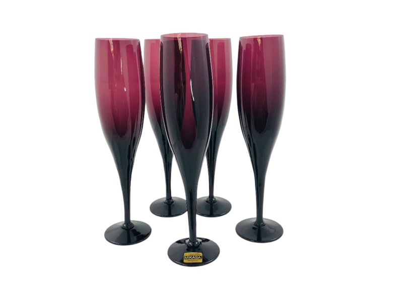 Vintage Mikasa Crystal Champagne Flutes (18535)629860610723871125