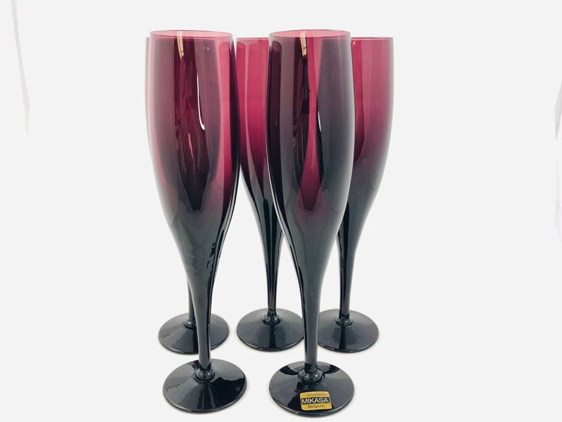 Vintage Mikasa Crystal Champagne Flutes (18535)62986061072387112