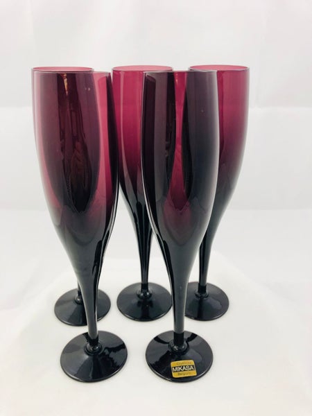 Vintage Mikasa Crystal Champagne Flutes (18535)62986061072387113
