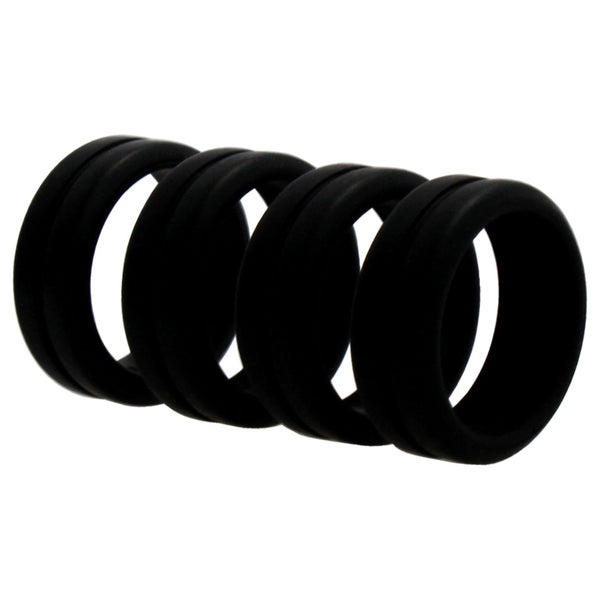 ROQ Silicone Wedding Middle Line Ring - Black by ROQ for Men - 7 mm Ring Carousel 1