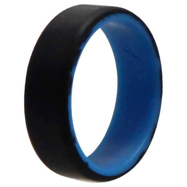 ROQ Silicone Wedding 2Layer Beveled 8mm Ring - Blue-Black by ROQ for Men - 14... Carousel 1