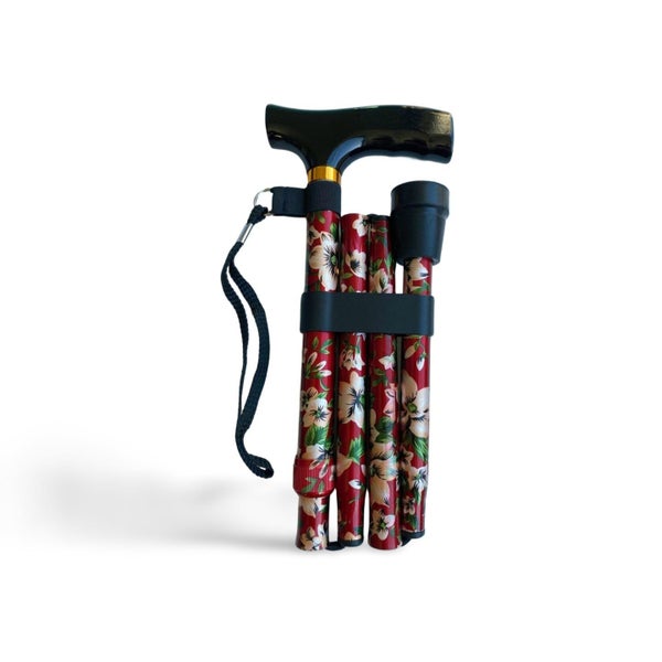 Folding Walking Stick - Freesia Pattern Carousel 1