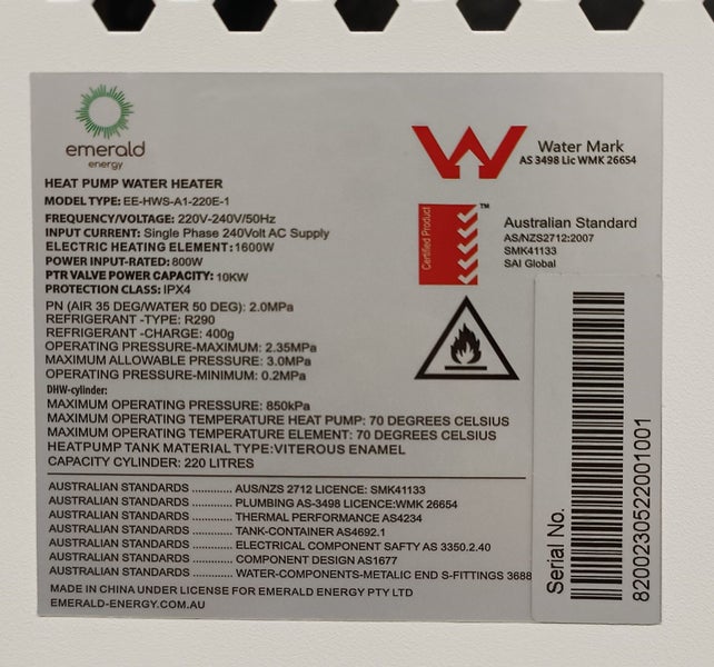 All in One SUNRAIN 200L Heat Pump Water Heater, Carousel 5
