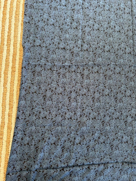 2 lots of 1.8 m of floral dark blue dress fabric Carousel 1