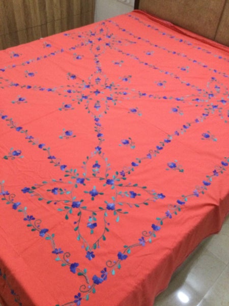 Pure Cotton bedcover/bedhseet - HAND EMBROIDERY (NEW) - Christmas gift Carousel 1